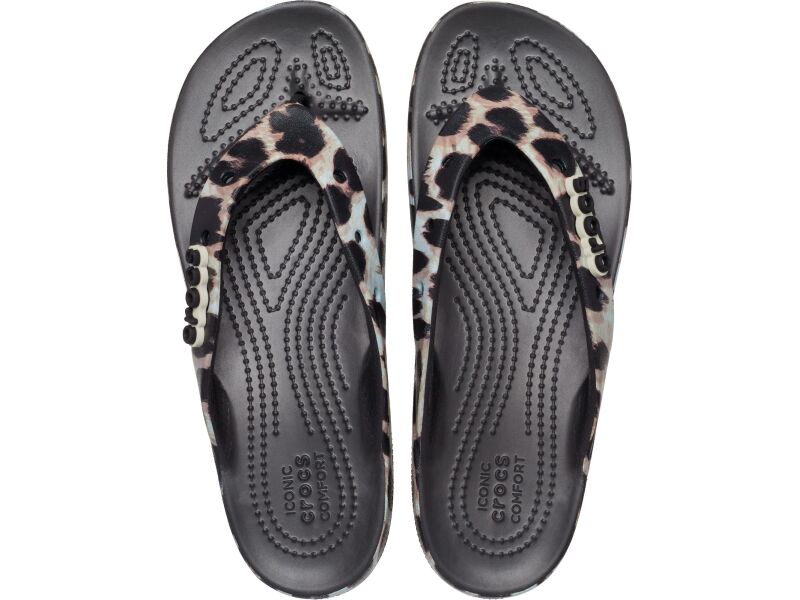 Crocs™ Classic Platform Animal Remix Flip Women's Black/Leopard