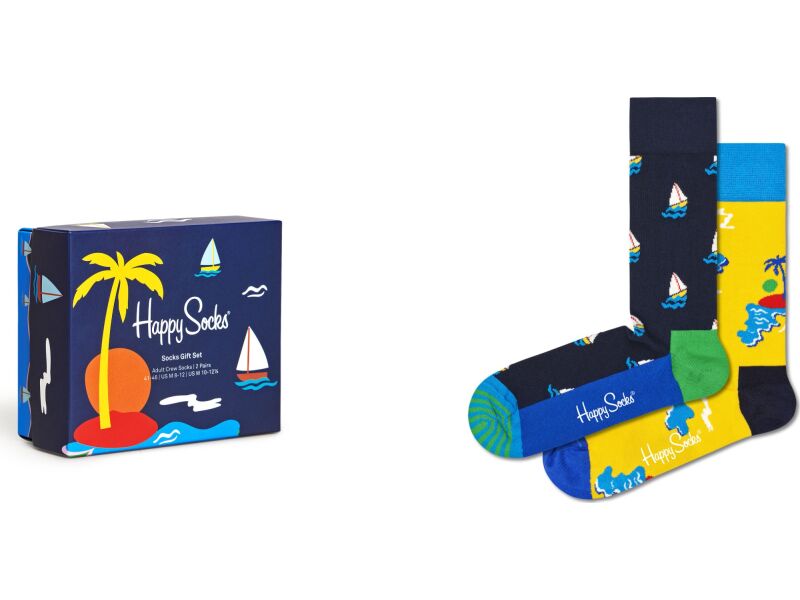 Happy Socks 2-Pack Sail Away Gift Set Multi 6500