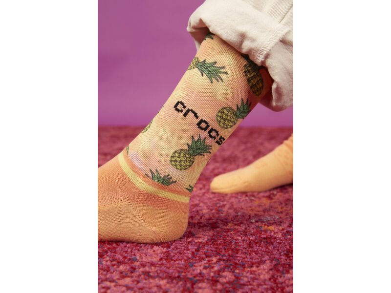 Crocs™ Adult Crew Retro Resort 3-Pack Socks White/Tropical