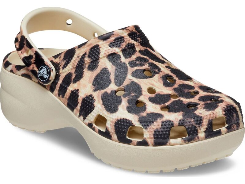Crocs™ Classic Platform Animal Remix Clog Women's Bone/Leopard