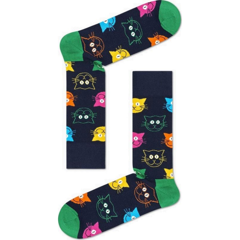 Happy Socks 3-Pack Mixed Cat Socks Gift Set Multi 0100