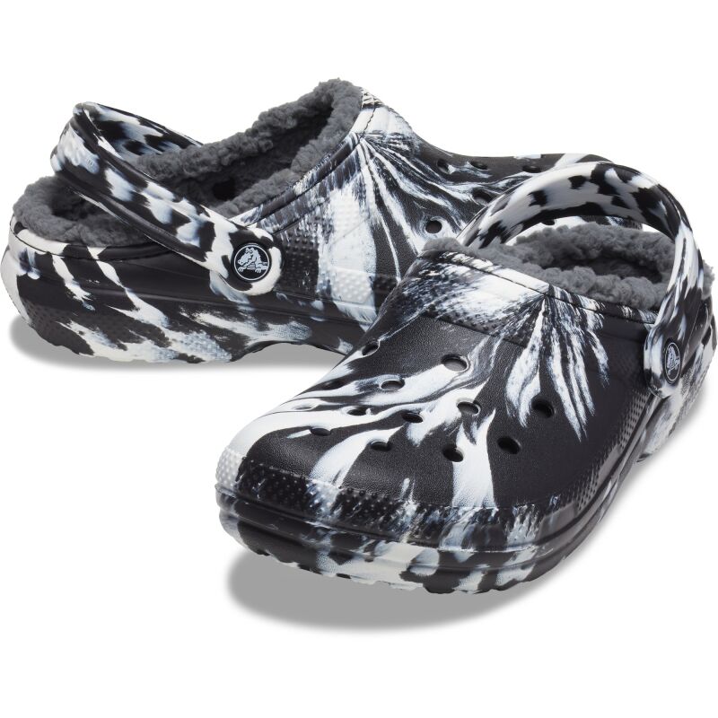 Crocs™ Classic Lined Marbled Clog White/Black