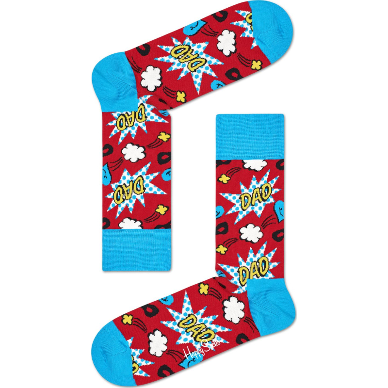 Набор носков Happy Socks 3-Pack Super Dad Socks Gift Set  Red 4350