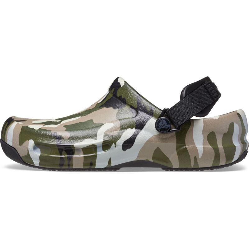 camo bistro crocs