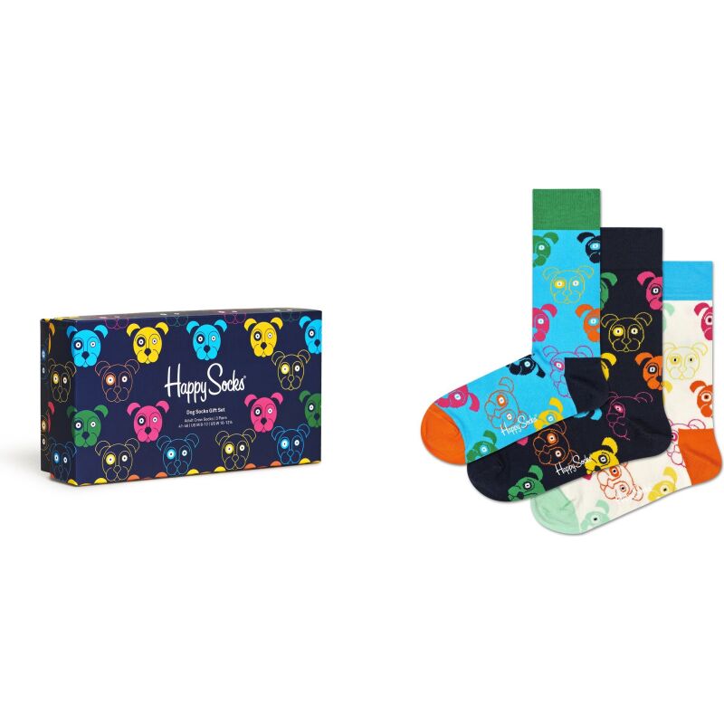 Happy Socks 3-Pack Mixed Dog Socks Gift Set Multi-0150