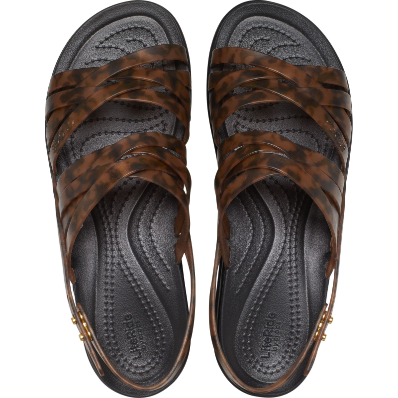 Crocs™ Brooklyn Tort Strappy Sandal Low Mocha/Black