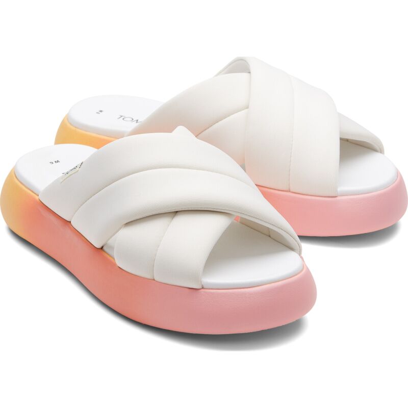 TOMS Ombre Repreve Jersey Mallow Crossover Sandal White