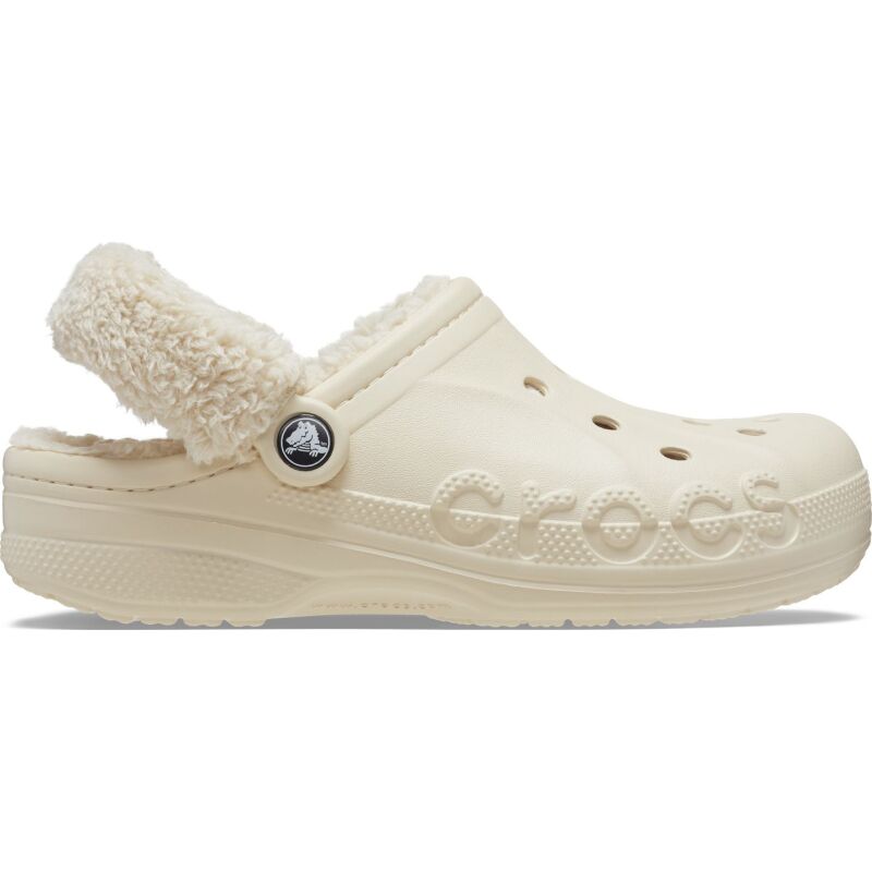 Crocs™ Baya Lined Fuzz Strap Clog Winter White