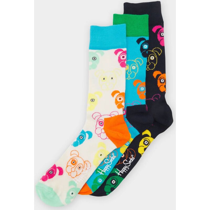 Happy Socks 3-Pack Mixed Dog Socks Gift Set Multi 0100