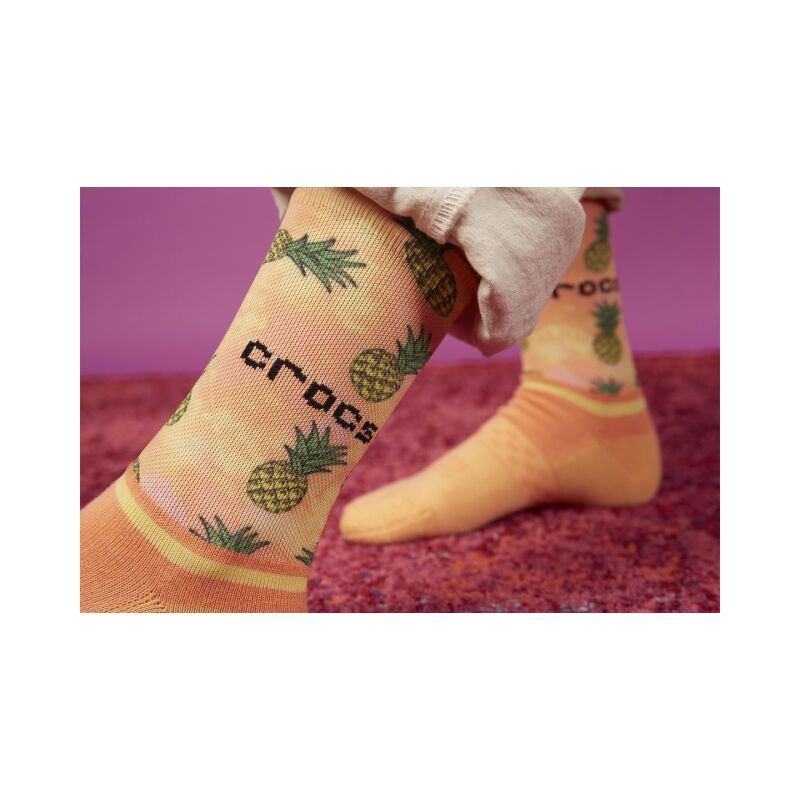 Crocs™ Adult Quarter Retro Resort 3-Pack Socks White/Tropical