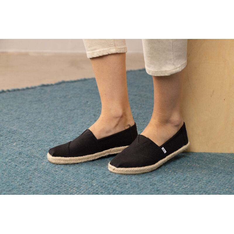 TOMS Recycled Cotton Women Alpargata Rope Black
