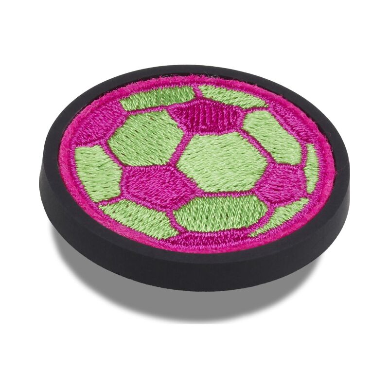 Crocs™ Jibbitz Neon Soccer Ball Varsity Patch 