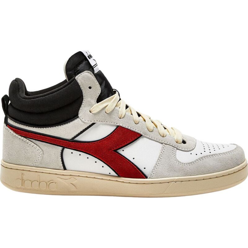 DIADORA Magic Basket Demi Cut Suede Leather White/Ferrari Red Italy