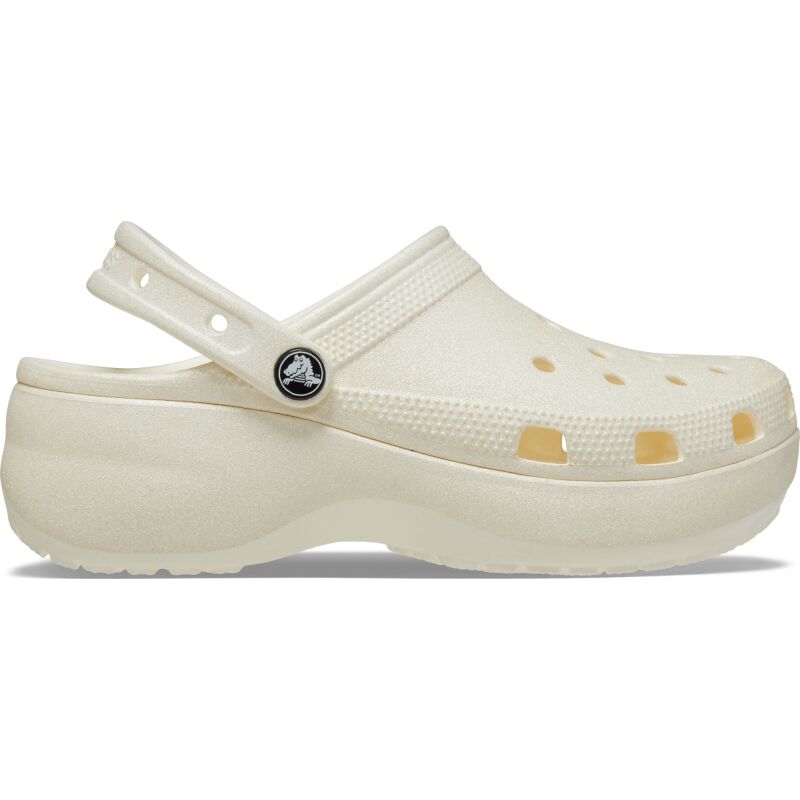 Crocs™ Classic Platform Glitter Clog Women's Chalk