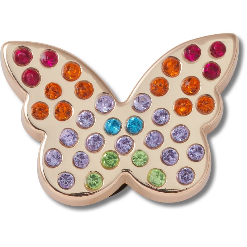 Crocs™ Jibbitz Gold Rainbow Encrstd Butterfly 