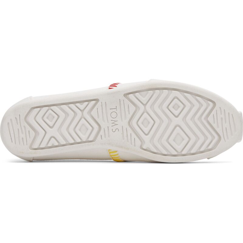 TOMS Rainbow Embroidered Canvas Women Alpargata White