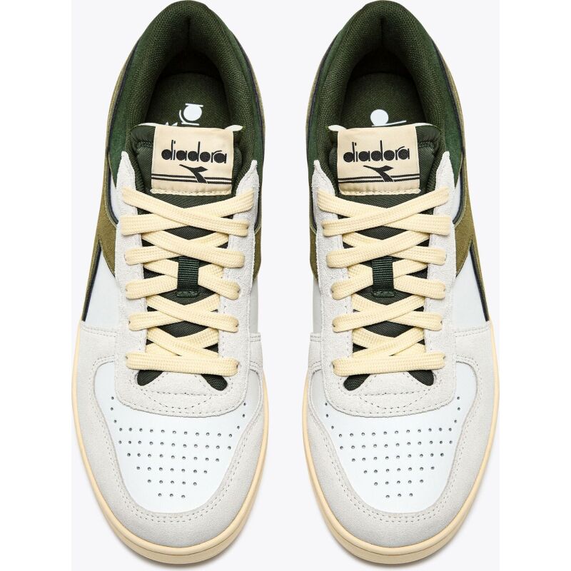 DIADORA Magic Basket Low Suede Leather White/Kombu Green