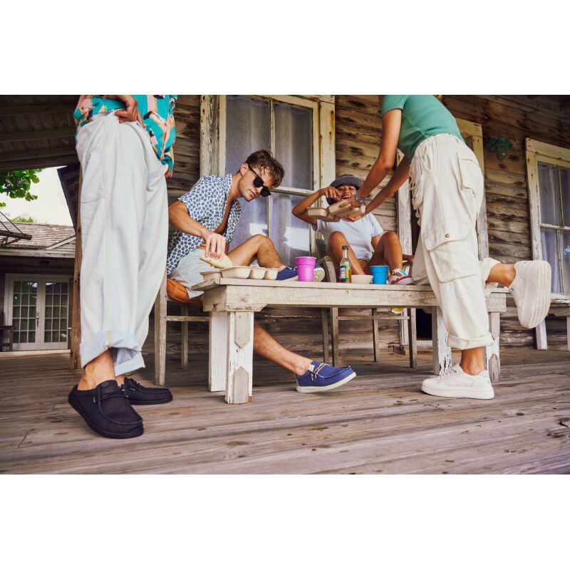 HEYDUDE Wally Slip Stretch Canvas Men 41293 Black/Black