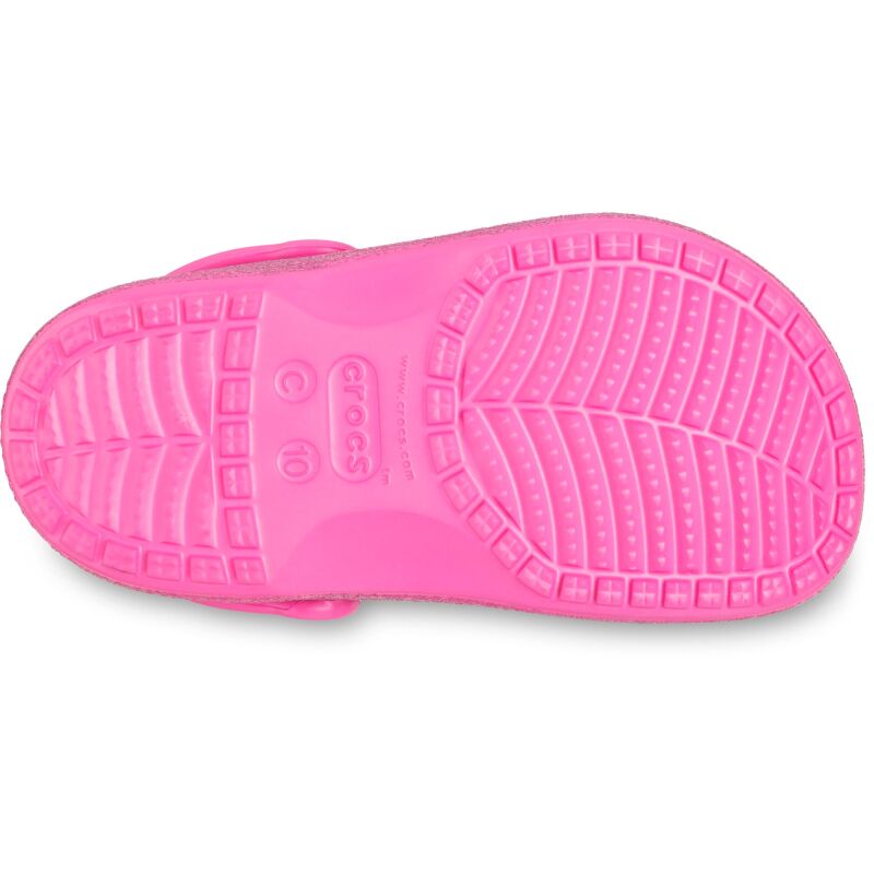 Crocs™ Baya Lined Glitter Clog Toddler's Electric Pink