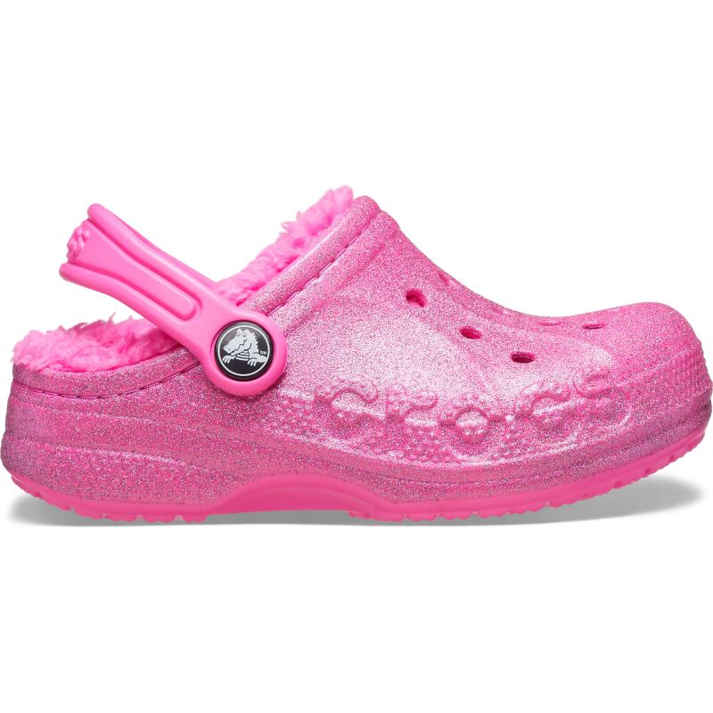 Crocs™ Baya Lined Glitter Clog Toddler's Electric Pink