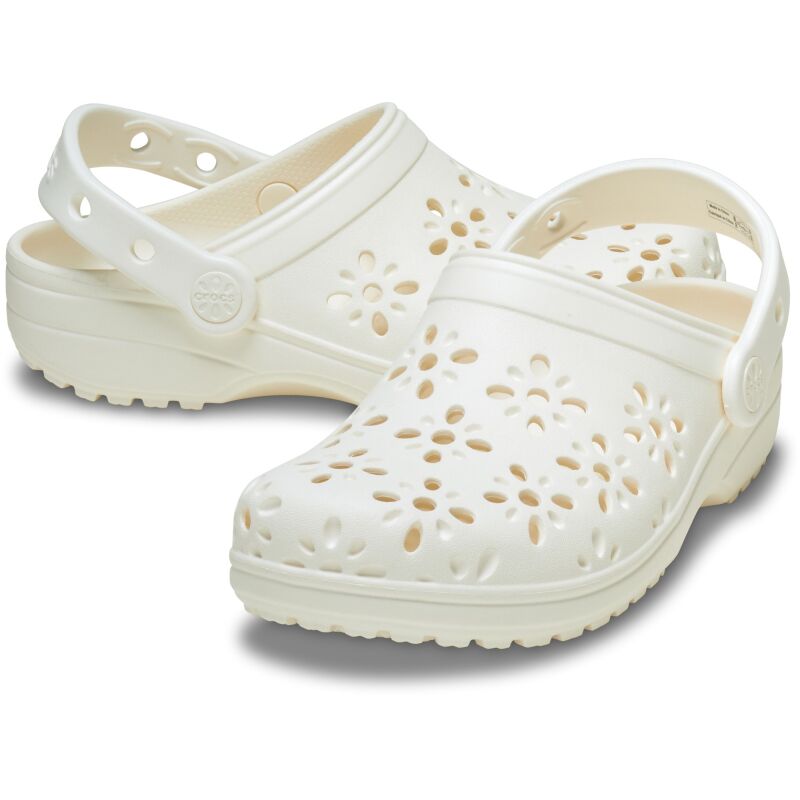 Crocs™ Classic Floral Cut Out Clog Kids' Chalk