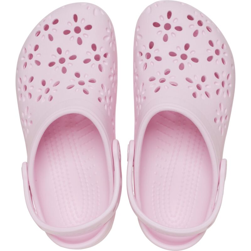 Crocs™ Classic Floral Cut Out Clog Kid's Pink Milk