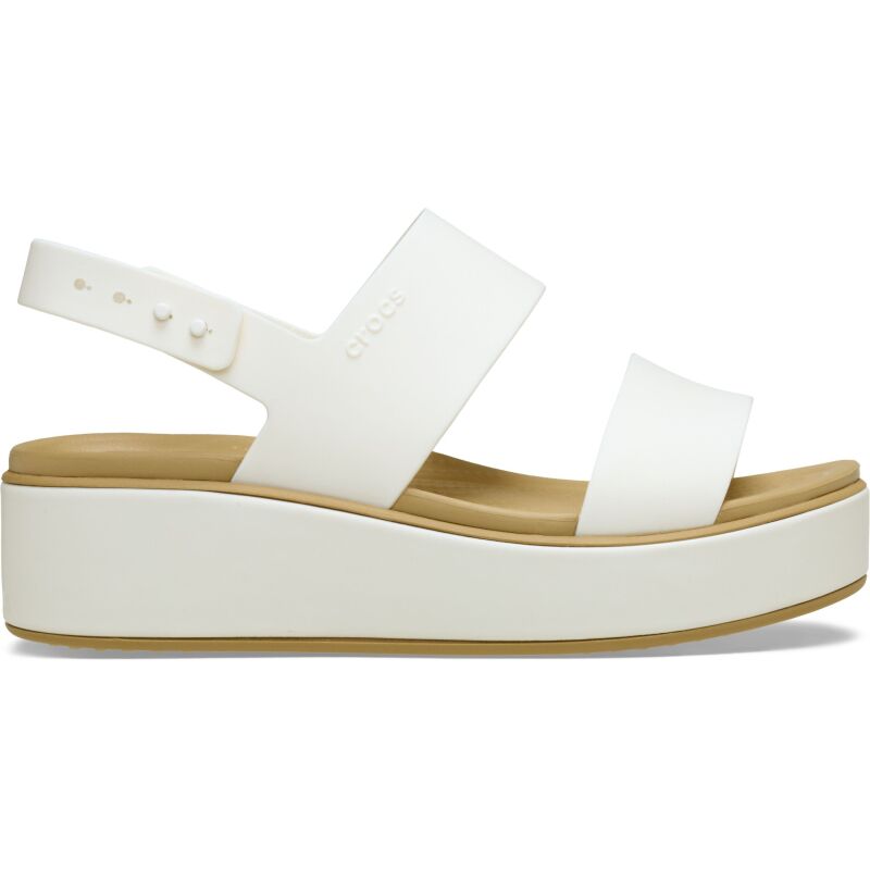 Crocs™ Brooklyn Low Wrap Wedge Chalk/Tan