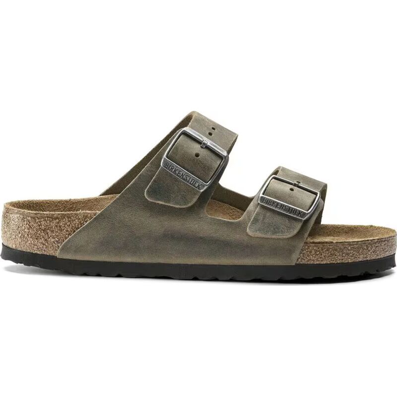 Birkenstock Arizona Soft Footbed Suede Leather Regular Faded Khaki