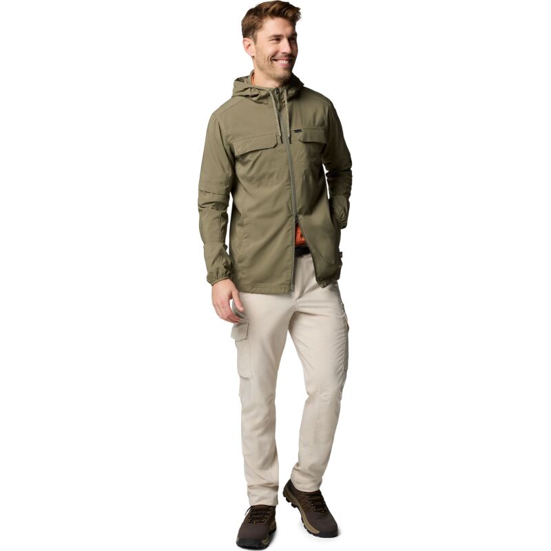 Columbia Skien Valley Hooded Long Sleeve Shirt Men's Stone Green