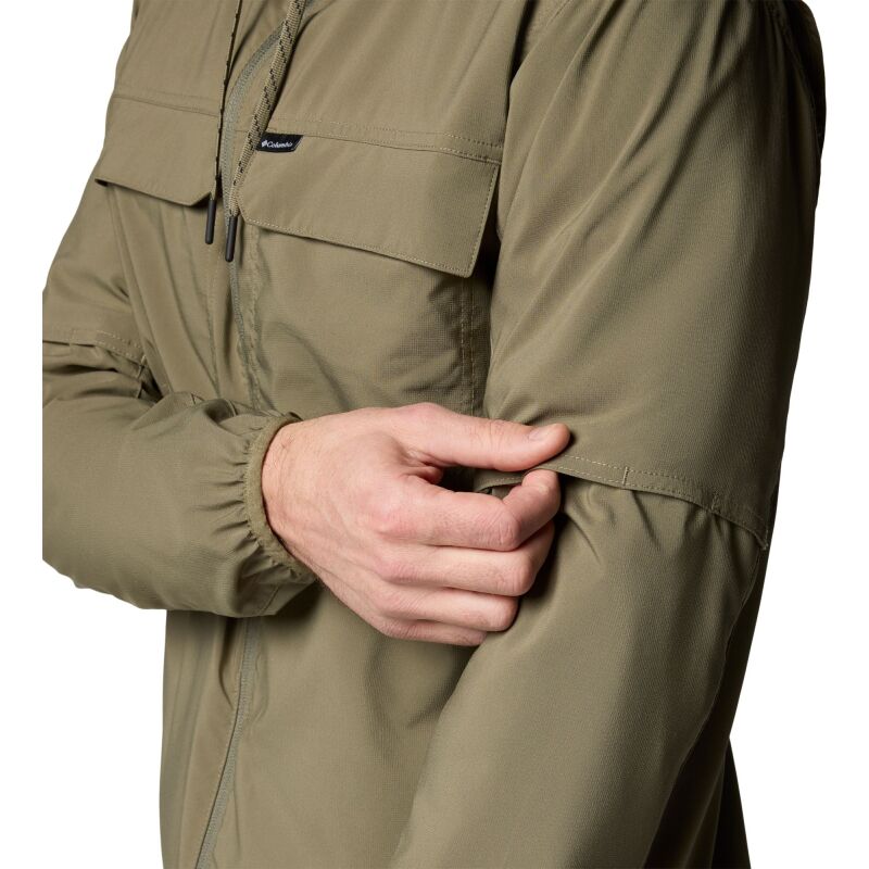 Columbia Skien Valley Hooded Long Sleeve Shirt Men's Stone Green