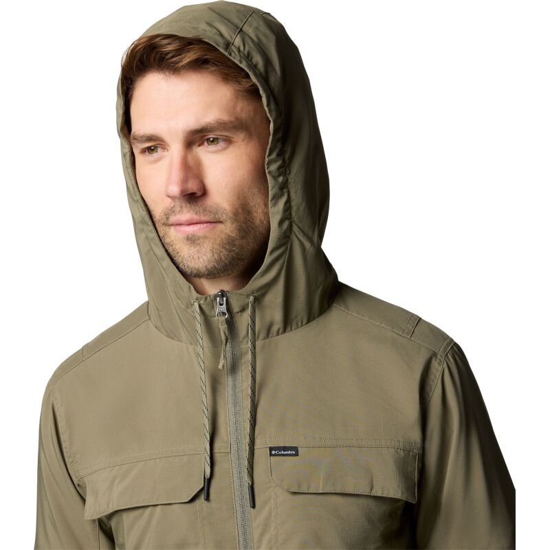 Columbia Skien Valley Hooded Long Sleeve Shirt Men's Stone Green