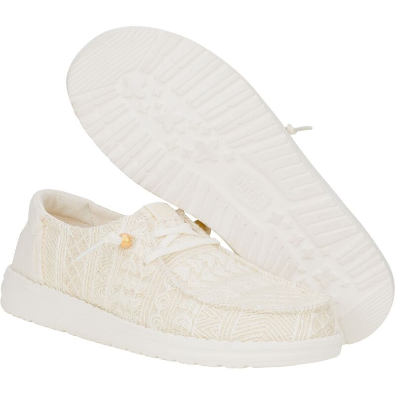 HEYDUDE Wendy Crochet Lace Women White/Gold