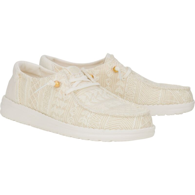 HEYDUDE Wendy Crochet Lace Women White/Gold