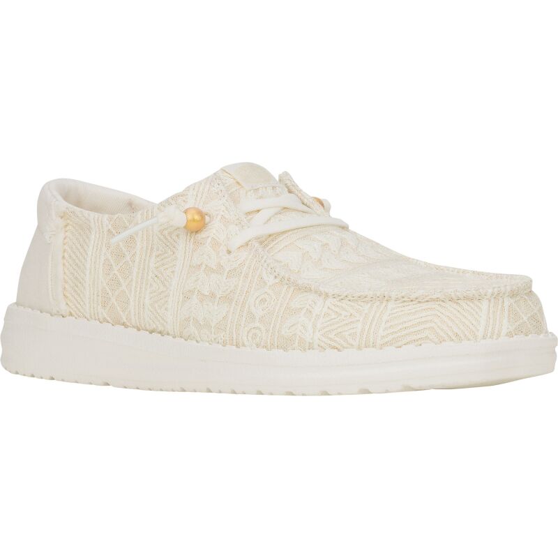 HEYDUDE Wendy Crochet Lace Women White/Gold