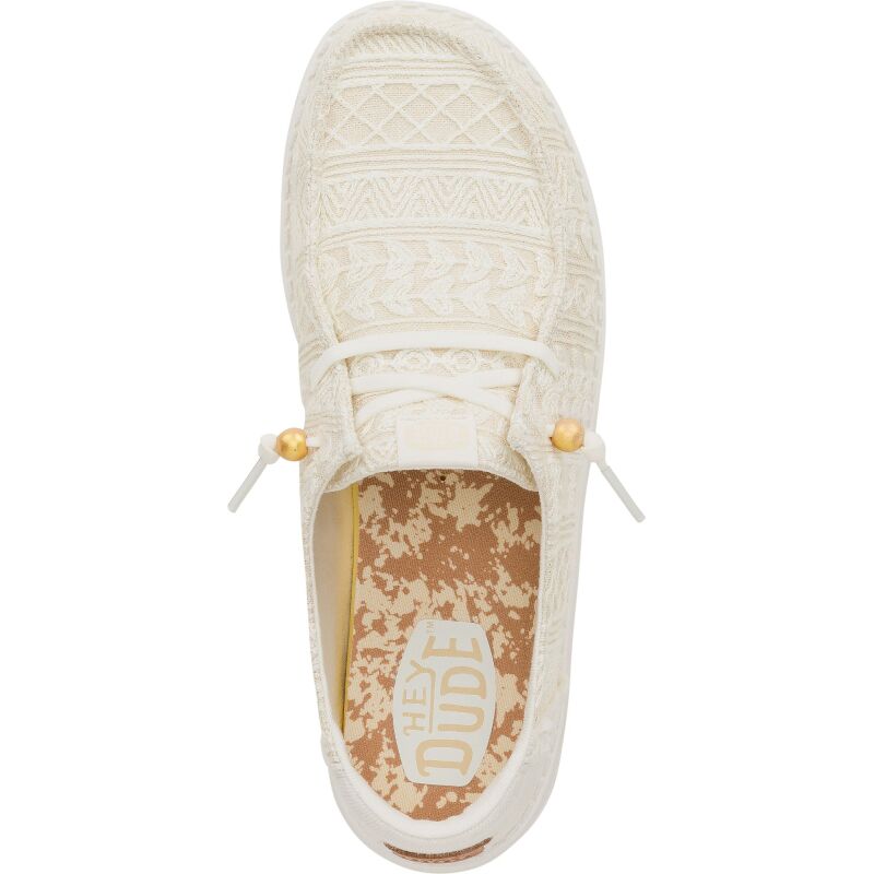 HEYDUDE Wendy Crochet Lace Women White/Gold