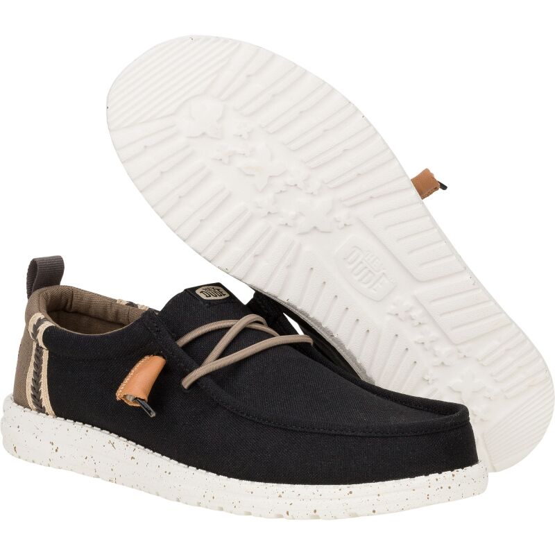 HEYDUDE Wally Summer Linen Men's Black/Walnut