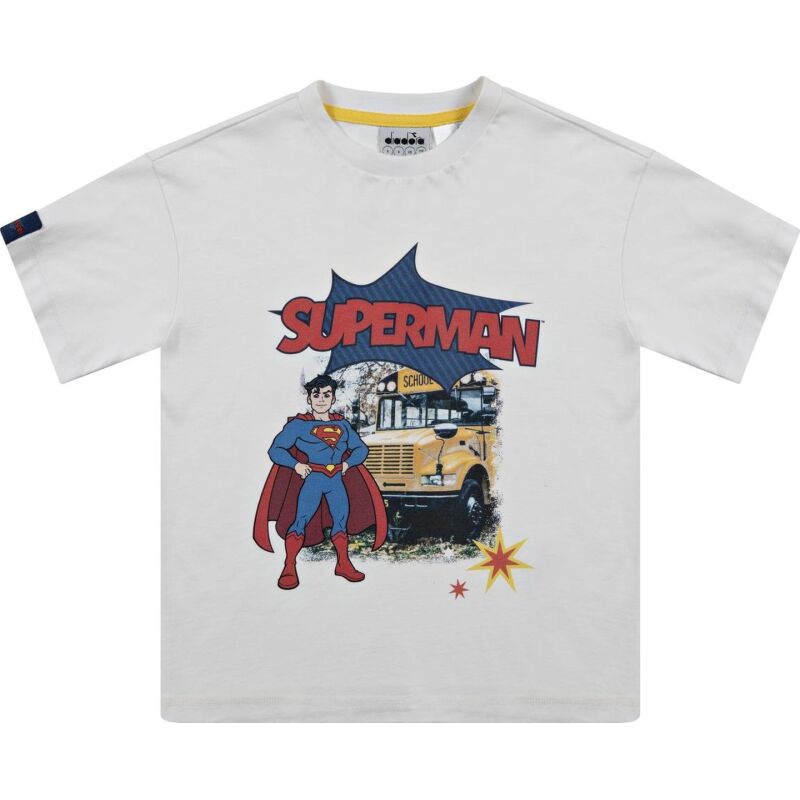 DIADORA JU.T-SHIRT SS SUPERHEROES Optical White/Princess Blue
