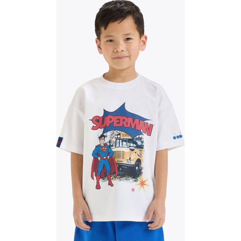 DIADORA JU.T-SHIRT SS SUPERHEROES Optical White/Princess Blue