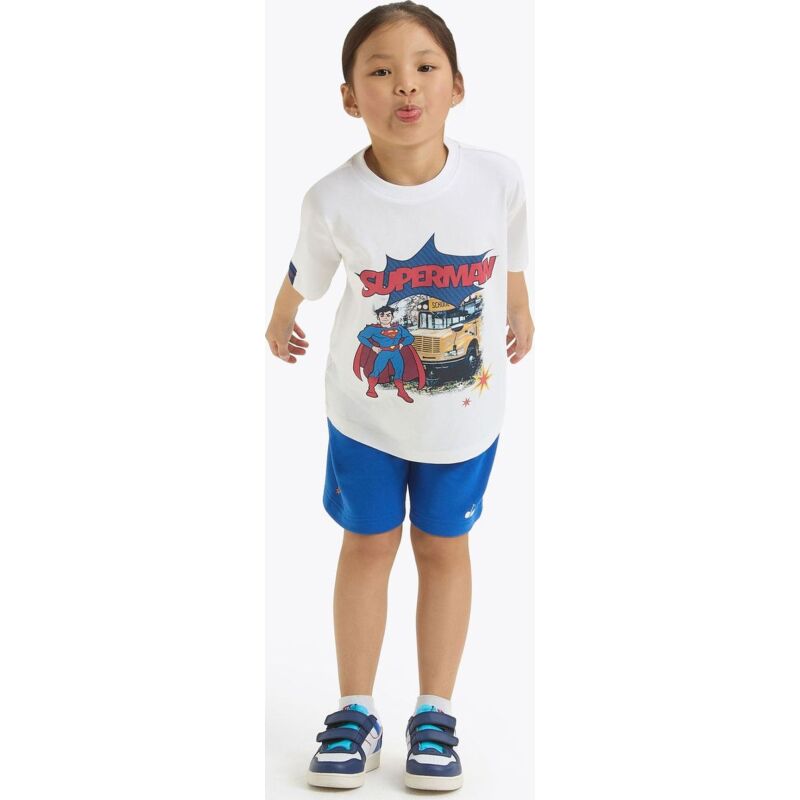 DIADORA JU.T-SHIRT SS SUPERHEROES Optical White/Princess Blue