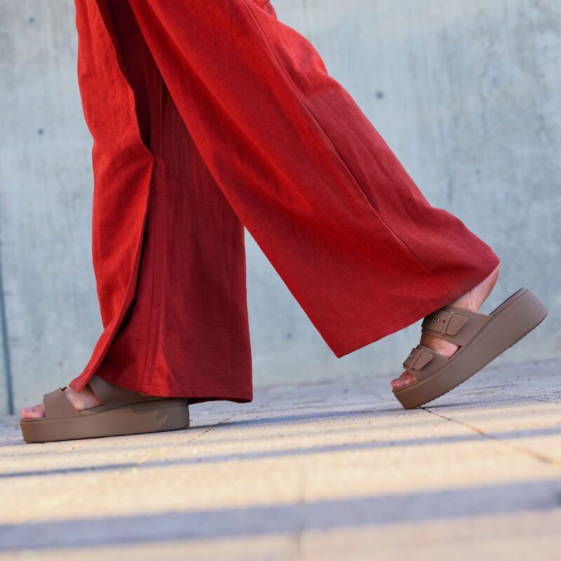Crocs™ Brooklyn Sandal Low Wedge Women's Latte