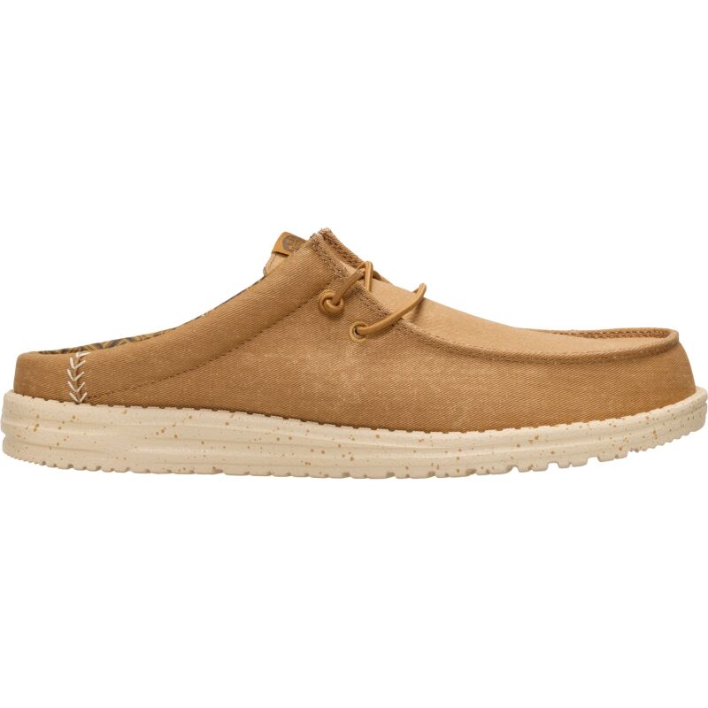 HEYDUDE Wally Slip Stretch Canvas Men 41293 Bone Brown/Boulder Tan