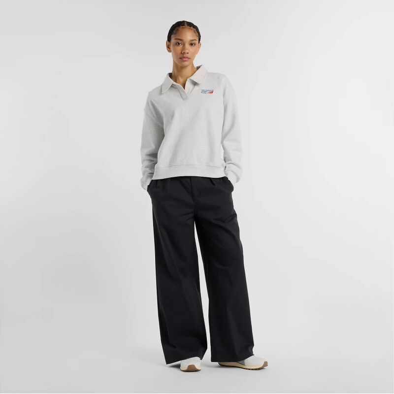 New Balance French Terry Polo Sweatshirt Ash Heather
