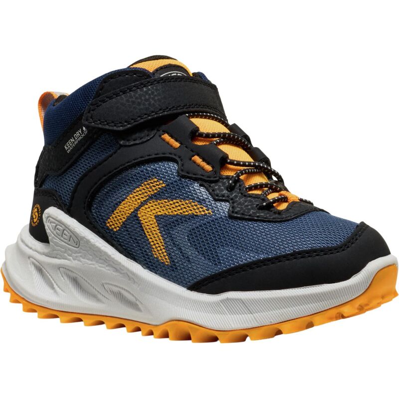Keen Zionic Mid Wp Little Kids' Naval Academy/Bright Marigold