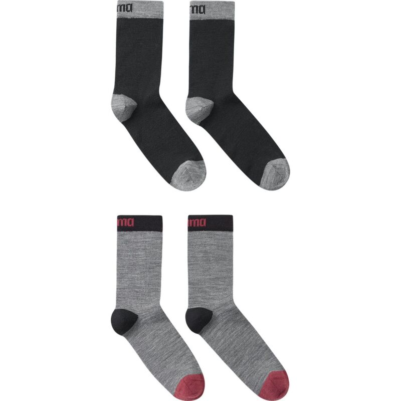 REIMA Two-Pack Merino Wool Blend socks Parit 5300309A Black