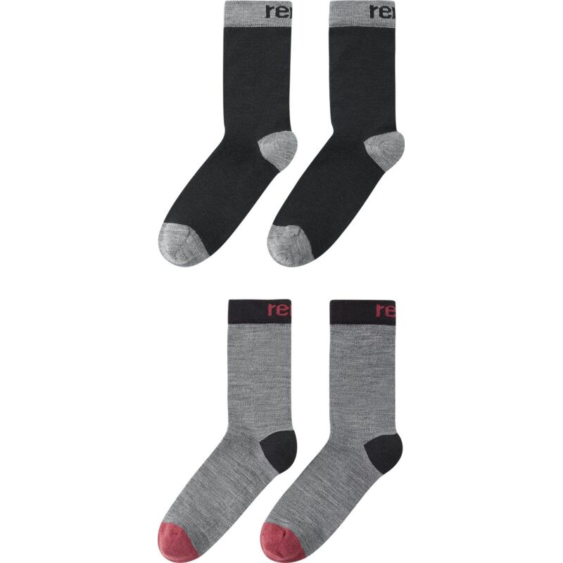 REIMA Two-Pack Merino Wool Blend socks Parit 5300309A Black