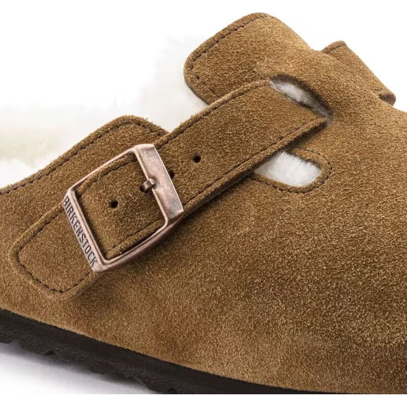 Birkenstock Boston Shearling Suede Leather/Fur Mink