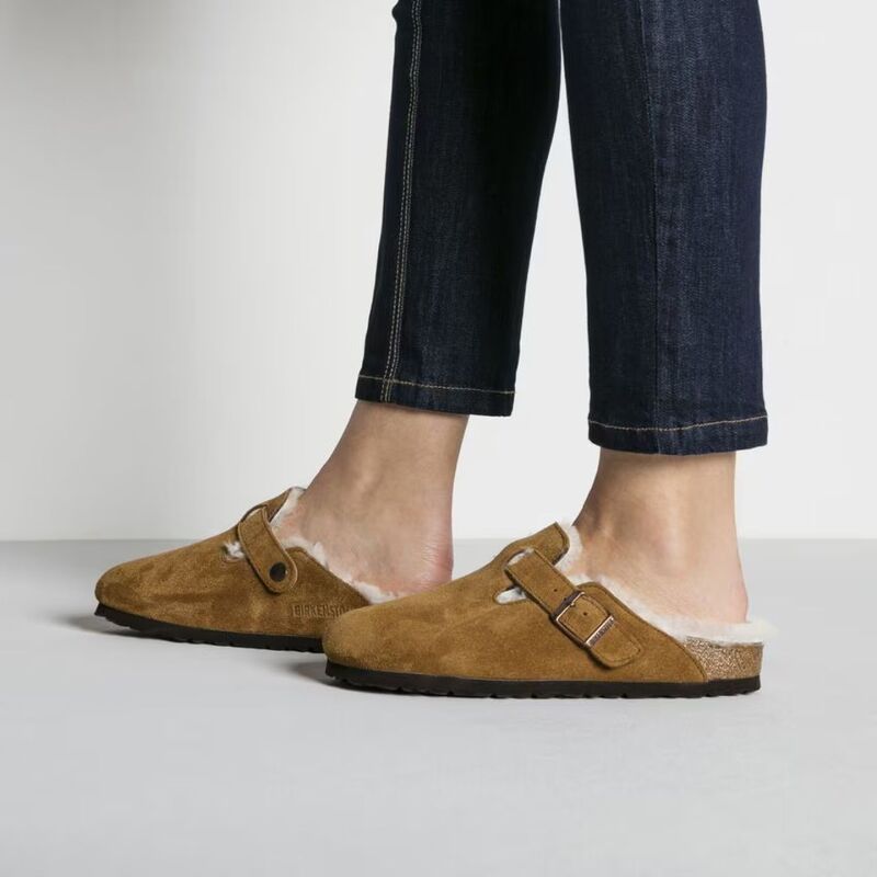 Birkenstock Boston Shearling Suede Leather/Fur Mink