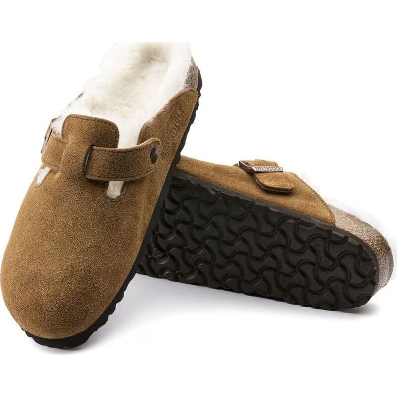 Birkenstock Boston Shearling Suede Leather/Fur Mink