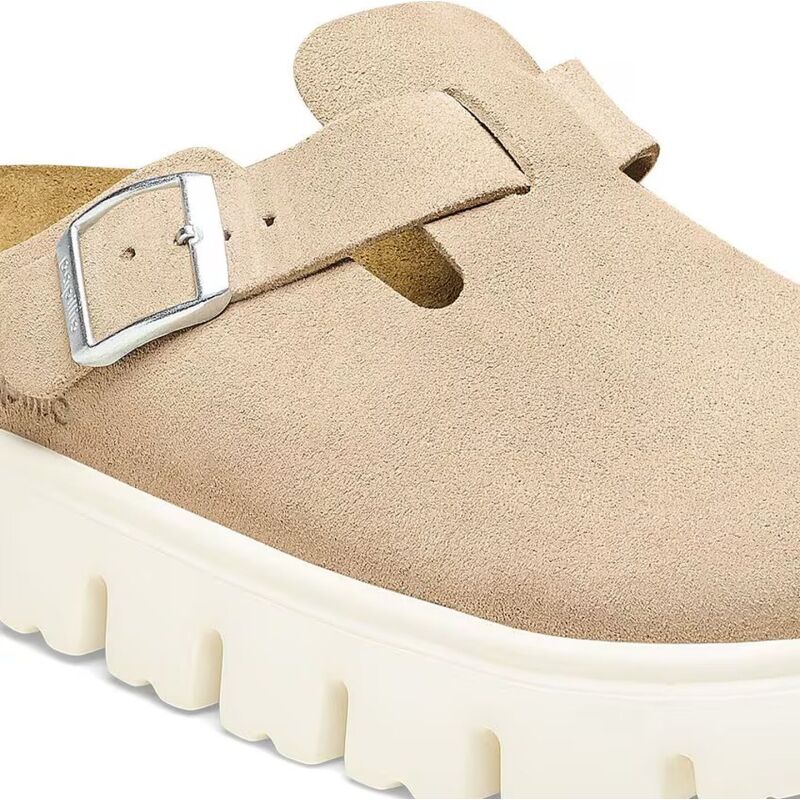 Birkenstock Boston Chunky Suede Leather Warm Sand