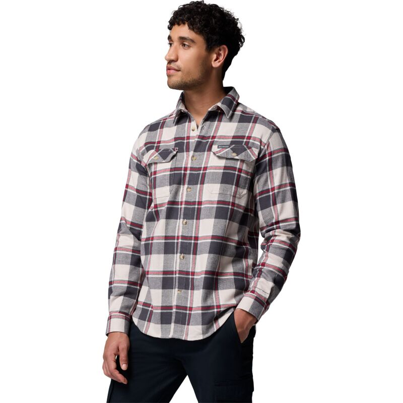 Columbia Flare Gun Stretch Flannel Men's Dark Stone Trails Edge Plaid